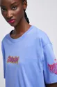 fialová Bavlnené tričko dámske Scooby-Doo fialová farba