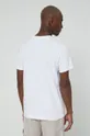 T-shirt bawełniany męski gładki z domieszką elastanu biały 95 % Bawełna, 5 % Elastan