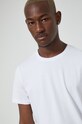 T-shirt bawełniany męski gładki z domieszką elastanu biały biały RW22.TSM031