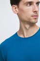 T-shirt bawełniany męski gładki z domieszką elastanu turkusowy turkusowy RW22.TSM031