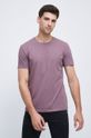 stalowy fiolet T-shirt męski gładki fioletowy Męski