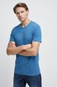 stalowy niebieski T-shirt bawełniany gładki niebieski Męski
