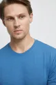 modrá Bavlnené tričko z hladkej pleteniny