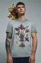 szary T-shirt bawełniany męski by Olaf Hajek kolor szary Męski