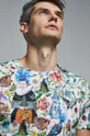 beżowy T-shirt bawełniany męski by Olaf Hajek kolor beżowy