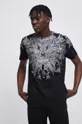 T-shirt bawełniany męski z nadrukiem kolor czarny 100 % Bawełna
