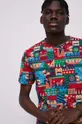 multicolor T-shirt bawełniany męski wzorzysty kolor multicolor