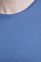 T-shirt bawełniany męski gładki z domieszką elastanu kolor niebieski Męski