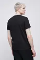T-shirt bawełniany męski gładki z domieszką elastanu kolor czarny 95 % Bawełna, 5 % Elastan
