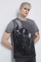Bavlnené tričko pánske z kolekcie The Witcher x Medicine šedá farba sivá
