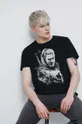 czarny T-shirt bawełniany męski z kolekcji The Witcher x Medicine kolor czarny