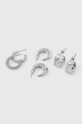 Kolczyki damskie z ozdobnymi elementami (3-pack) kolor srebrny srebrny RW23.AKDA01