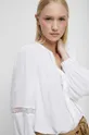Bluzka damska z fakturą kolor biały Damski