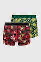Bokserki bawełniane męskie z domieszką elastanu świąteczne Grinch (2-pack) kolor multicolor dzianina multicolor RW23.BIMA50