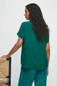Bluzka damska z ozdobnym wiązaniem kolor zielony 100 % Wiskoza