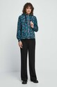 Bluza bawełniana damska w kwiaty kolor RW23.BLD040 turkusowy RW23