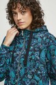 Bluza bawełniana damska w kwiaty kolor turkusowy RW23.BLD040