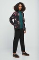Bluza bawełniana damska w kwiaty kolor czarny RW23.BLD301 czarny RW23