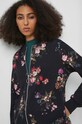 Bluza bawełniana damska w kwiaty kolor czarny czarny RW23.BLD301