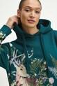 Bluza damska z nadrukiem kolor turkusowy turkusowy RW23.BLD804