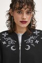 Bluza damska z aplikacją kolor czarny czarny RW23.BLDA01