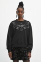 Bluza damska z aplikacją kolor czarny RW23.BLDA02 czarny RW23