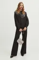 Bluza damska z ozdobną aplikacją kolor czarny czarny