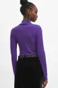Bavlnené tričko s dlhým rukávom dámske hladké fialová farba <p>95 % Bavlna, 5 % Elastan</p>