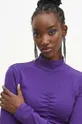 fialová Bavlnené tričko s dlhým rukávom Medicine