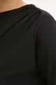 Tričko s dlhým rukávom dámske hladké čierna farba Dámsky