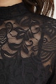 Longsleeve damski z koronkowego materiału kolor czarny RW23.BUDC00 czarny