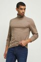 Longsleeve męski z golfem kolor brązowy RW23.BUM072 brązowy RW23