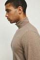 Longsleeve męski z golfem kolor brązowy brązowy RW23.BUM072