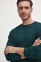 Longsleeve bawełniany męski z fakturą kolor zielony RW23.BUMB01 zielony