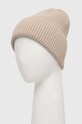 Czapka damska beanie prążkowana z wiskozą kolor beżowy RW23.CAD050 beżowy RW23