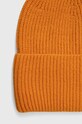 Akcesoria Czapka damska beanie prążkowana z wiskozą kolor pomarańczowy RW23.CAD050 pomarańczowy