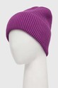 Czapka damska beanie prążkowana z wiskozą kolor fioletowy RW23.CAD050 fioletowy RW23