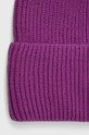 Akcesoria Czapka damska beanie prążkowana z wiskozą kolor fioletowy RW23.CAD050 fioletowy