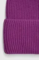 Czapka damska beanie prążkowana z wiskozą kolor fioletowy 52 % Wiskoza, 28 % Poliester, 20 % Poliamid