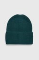 Czapka damska beanie prążkowana z wiskozą kolor zielony średniej grubości turkusowy RW23.CAD050