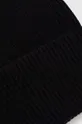 Czapka damska beanie prążkowana z wiskozą kolor czarny czarny