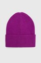 Akcesoria Czapka damska prążkowana beanie z wiskozą kolor różowy RW23.CAD071 różowy