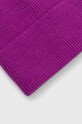Czapka damska prążkowana beanie z wiskozą kolor różowy różowy RW23.CAD071