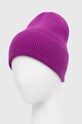 Czapka damska prążkowana beanie z wiskozą kolor różowy RW23.CAD071 różowy