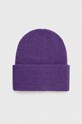 Doplnky Čiapka s prímesou vlny dámska beanie fialová farba RW23.CAD080 fialová