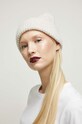 Čiapka dámska beanie z rebrovaného úpletu béžová farba stredne hrubá béžová RW23.CAD081