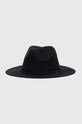 Vlněný klobouk černá barva hladký černá RW23.CAD303