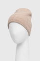 Czapka damska beanie prążkowana kolor beżowy 70 % Akryl, 27 % Poliamid, 3 % Elastan