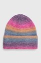 Czapka beanie z domieszką wełny prążkowana kolor multicolor wzorzyste multicolor RW23.CAD506