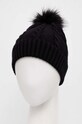 Akcesoria Czapka damska beanie z pomponem kolor czarny RW23.CAD800 czarny